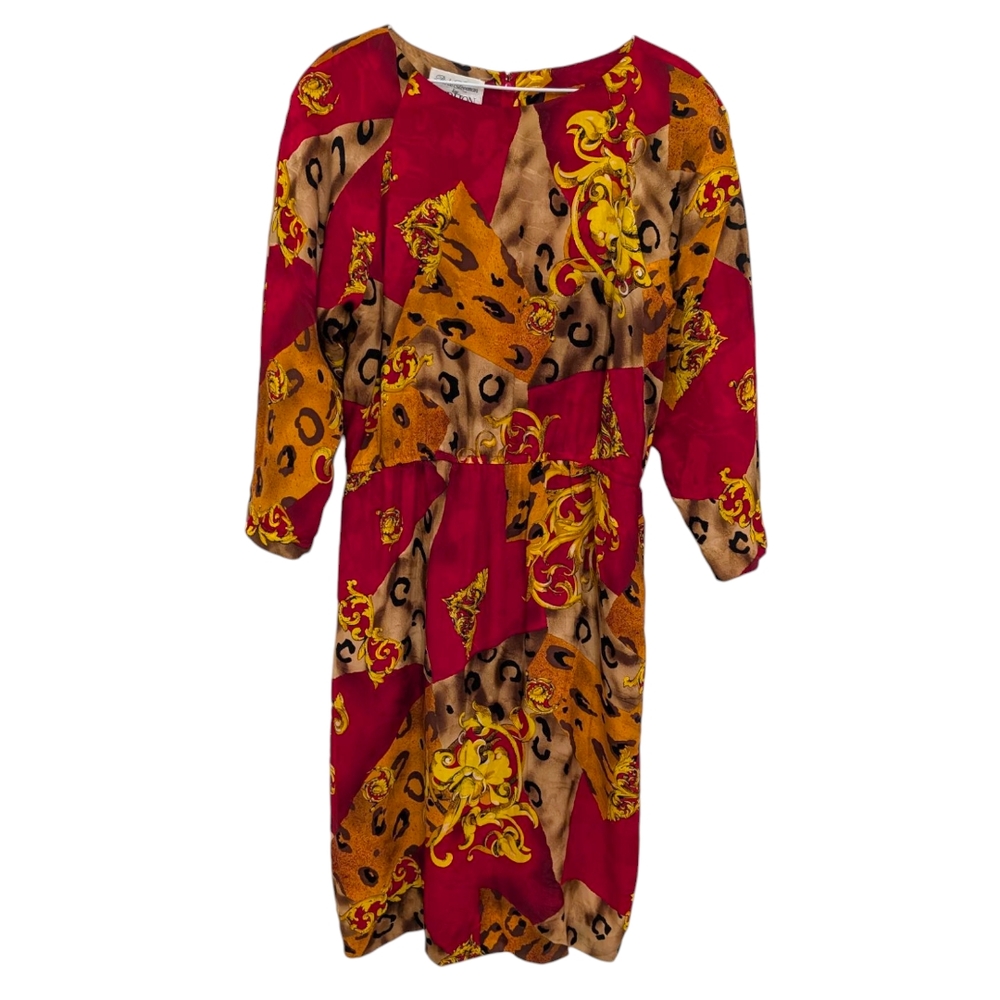 Richie Freeman Teri Jon Vintage Dress 100 Silk Size 14